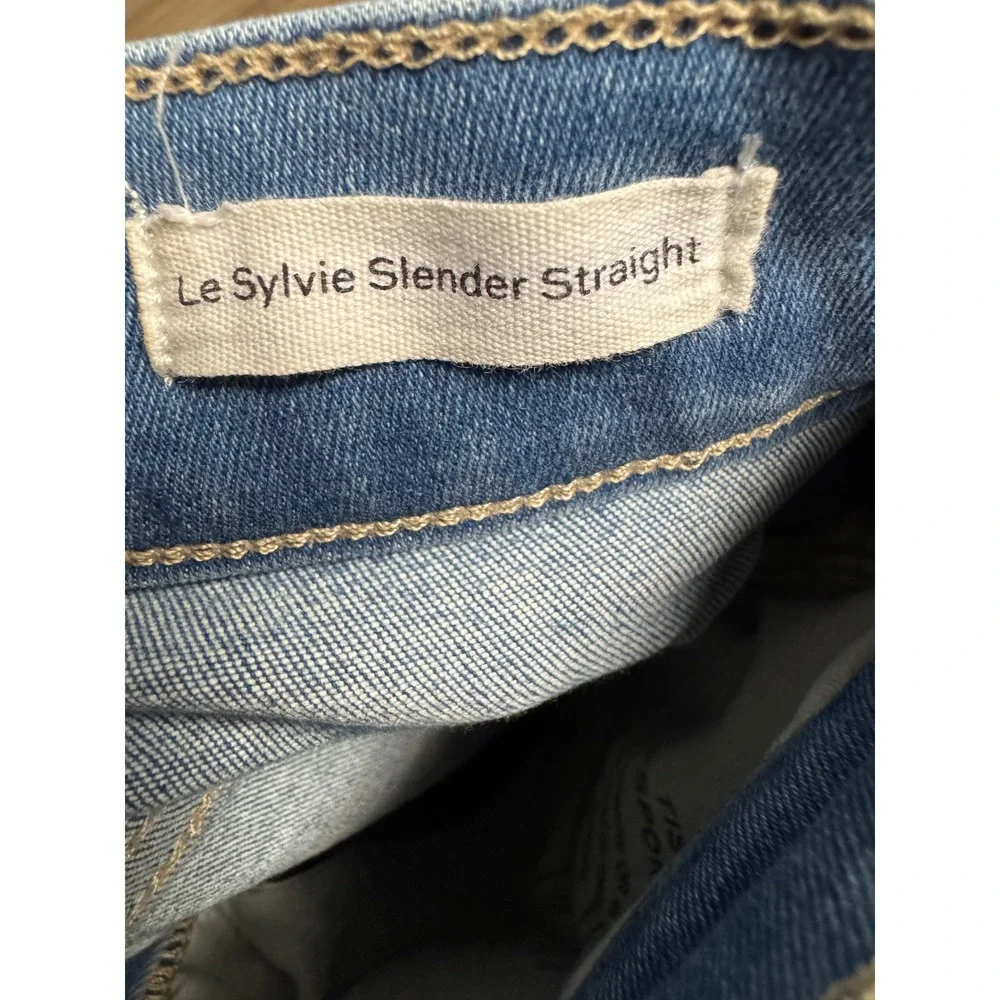 FRAME Le Sylvie Slender Straight High Rise Jeans Medium Blue Size 28 - Picture 7 of 8